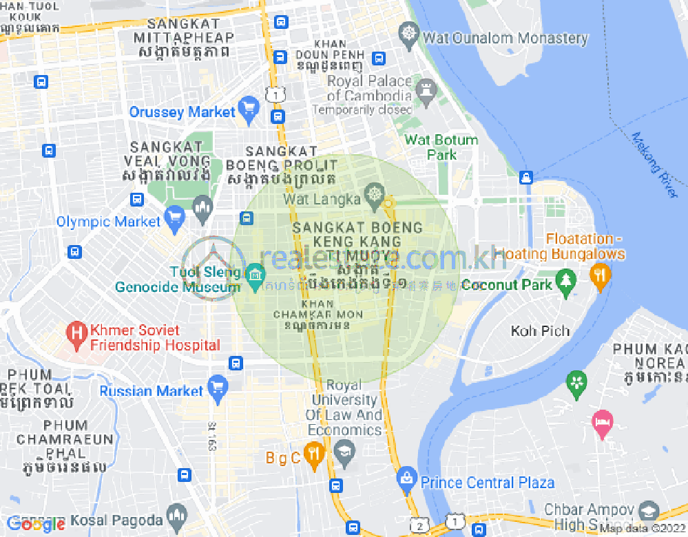 Map of BKK 1, Boeng Keng Kang, Phnom Penh