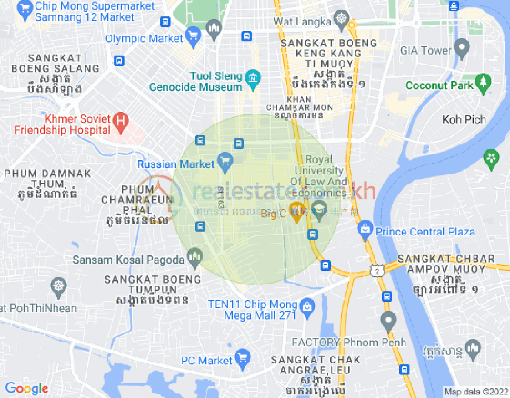 주더분1구역, 짬까몬, 프놈펜 지도