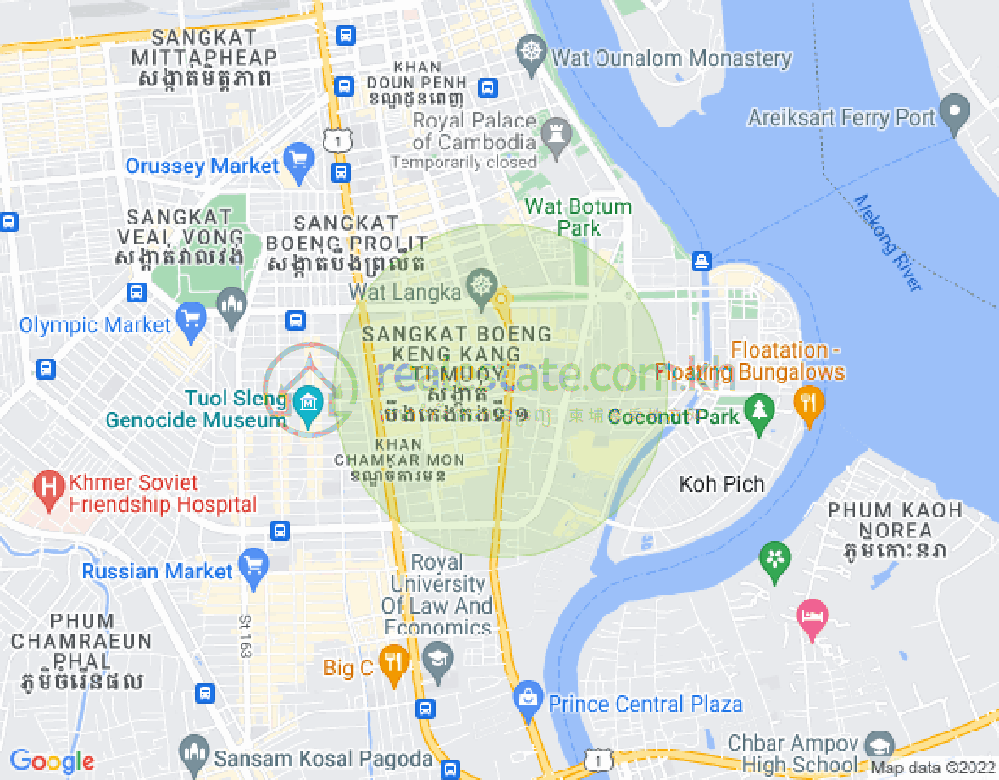 长夏上社分区, 棉芷区, 金边地图