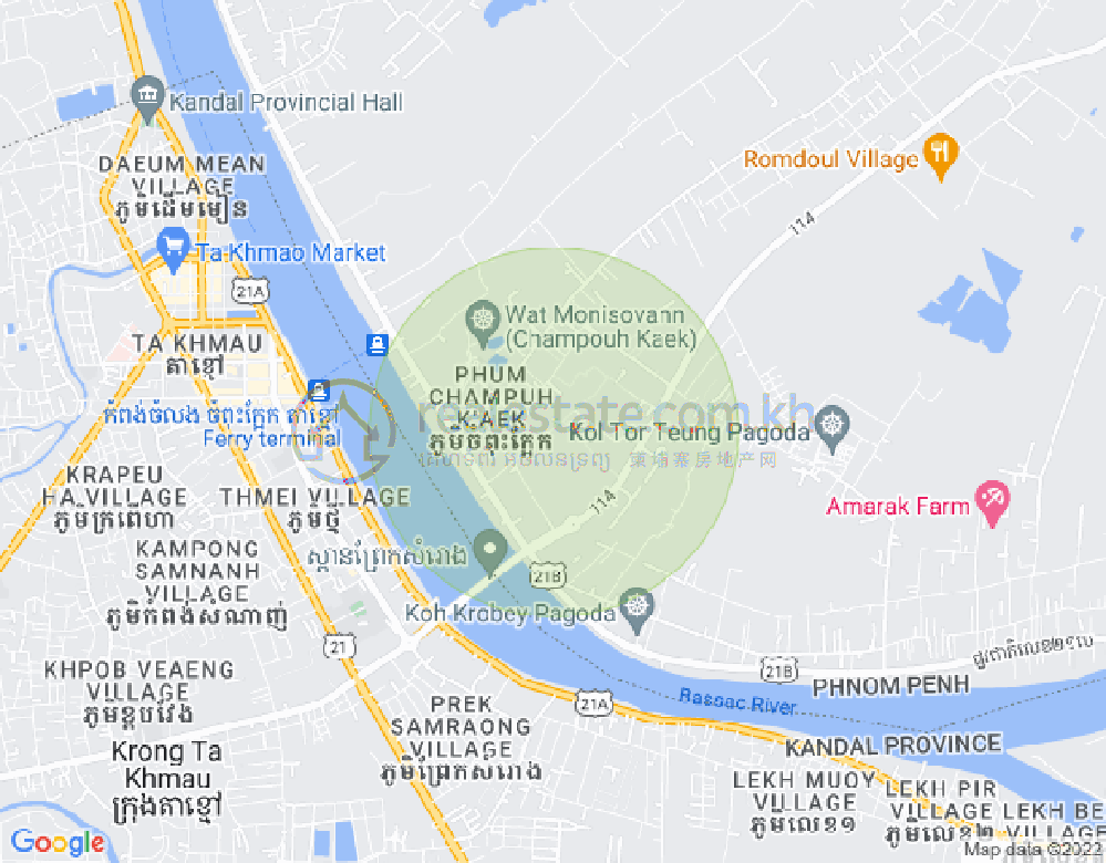 644 ផ្លូវប៊េតុង, Preaek Thmei分区, 铁桥头区, 金边地图