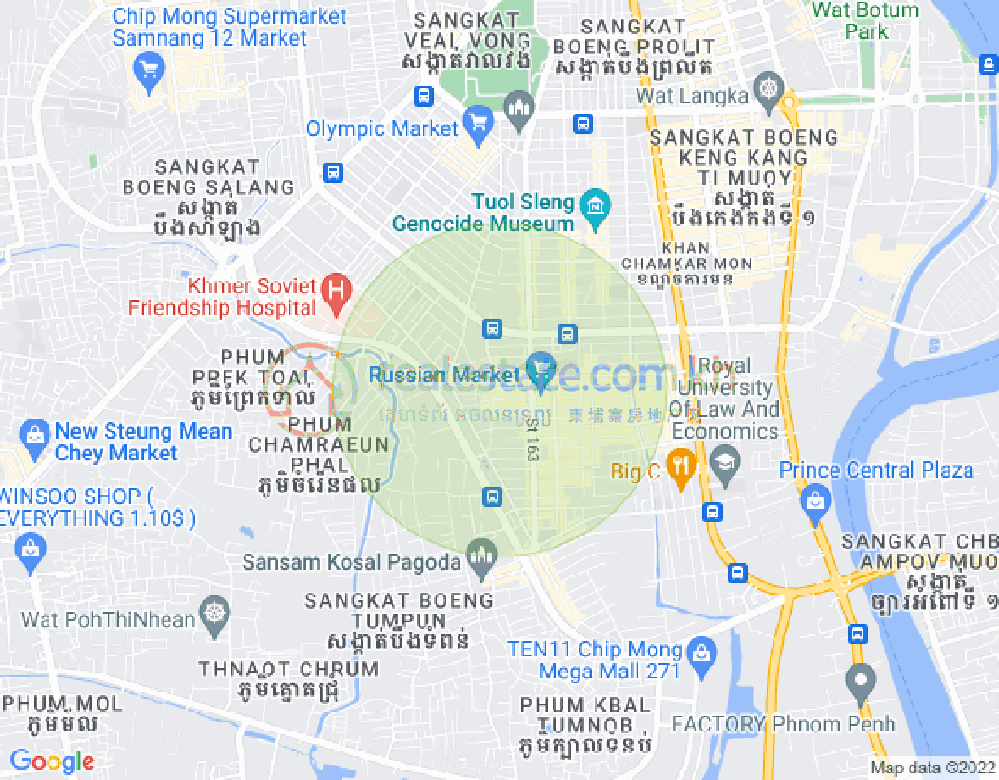 Carte de Toul Tum Poung 1, Chamkarmon, Phnom Penh