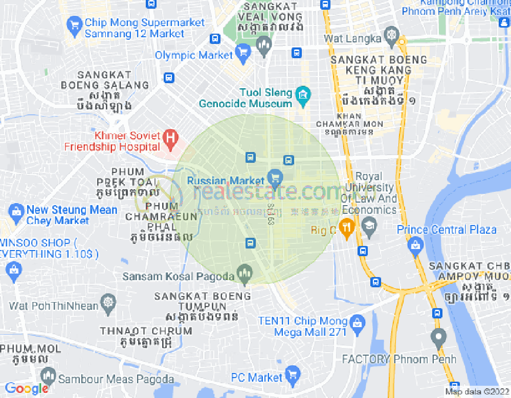 Carte de Toul Tum Poung 1, Chamkarmon, Phnom Penh