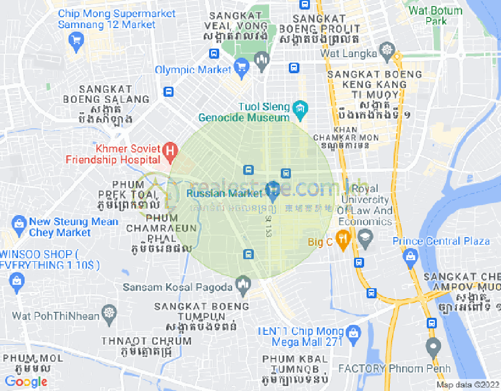 Carte de Toul Tum Poung 1, Chamkarmon, Phnom Penh
