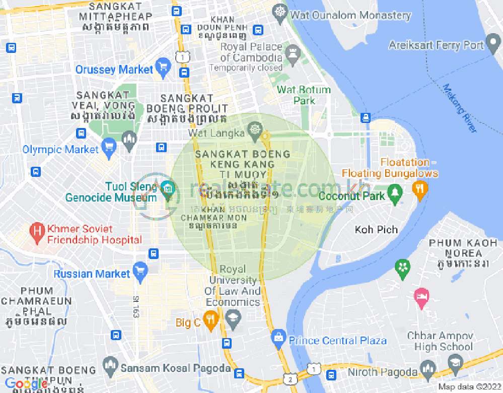 Mapa: BKK 2, Boeng Keng Kang, Phnom Penh