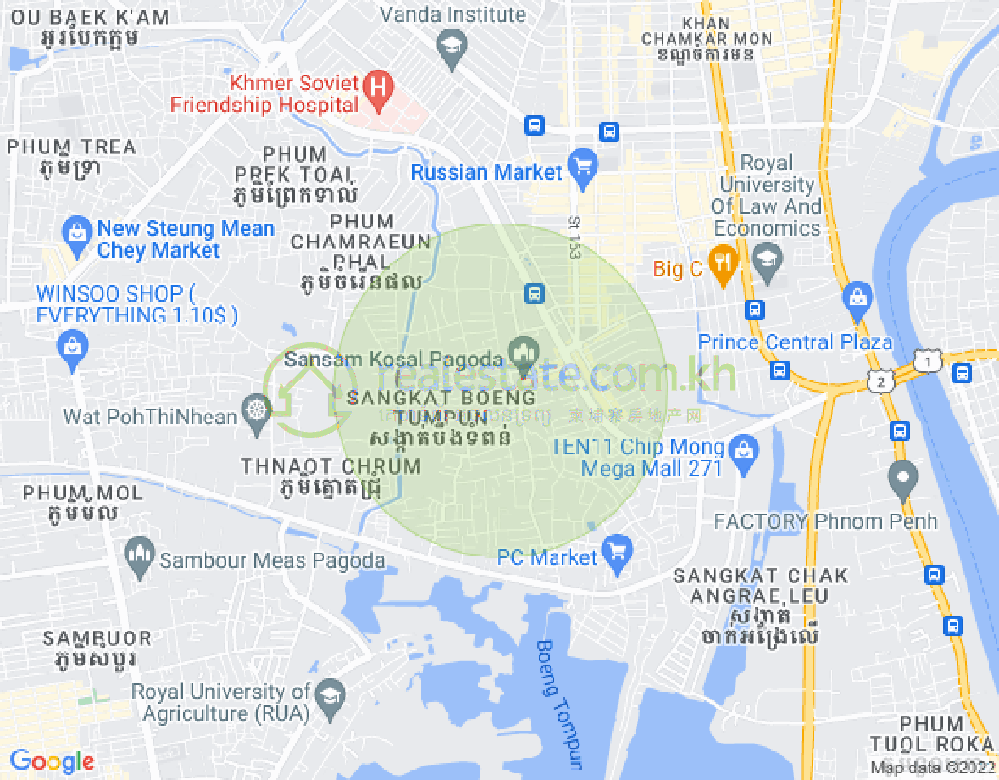 Carte de Stueng Mean chey 3, Meanchey, Phnom Penh