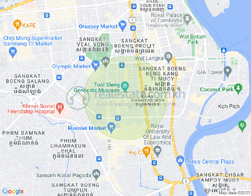 Mapa: BKK 3, Boeng Keng Kang, Phnom Penh
