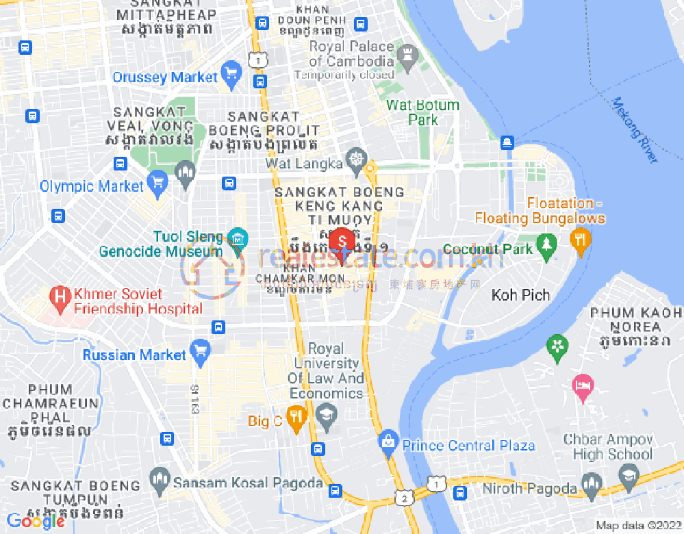 Mapa: Toul Tum Poung 1, Chamkarmon, Phnom Penh