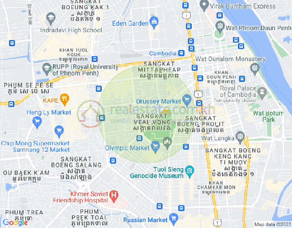 Veal Vong镇, 马卡拉区, 金边地图