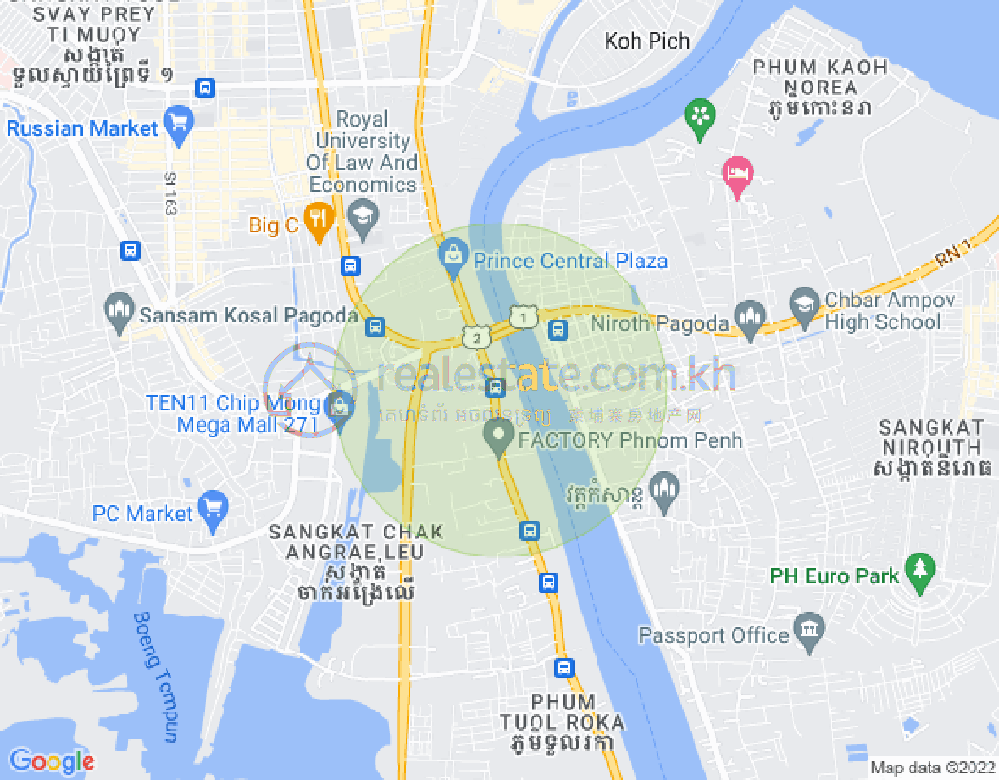 长夏上社分区, 棉芷区, 金边地图