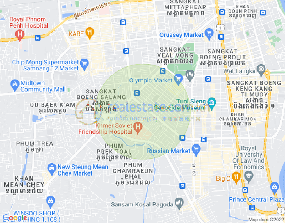 Toul Svay Prey 2镇, 波哥堪, 金边地图