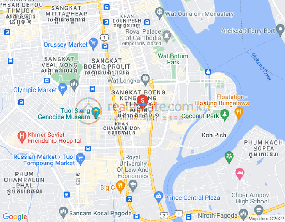 Mapa: BKK 1, Boeng Keng Kang, Phnom Penh