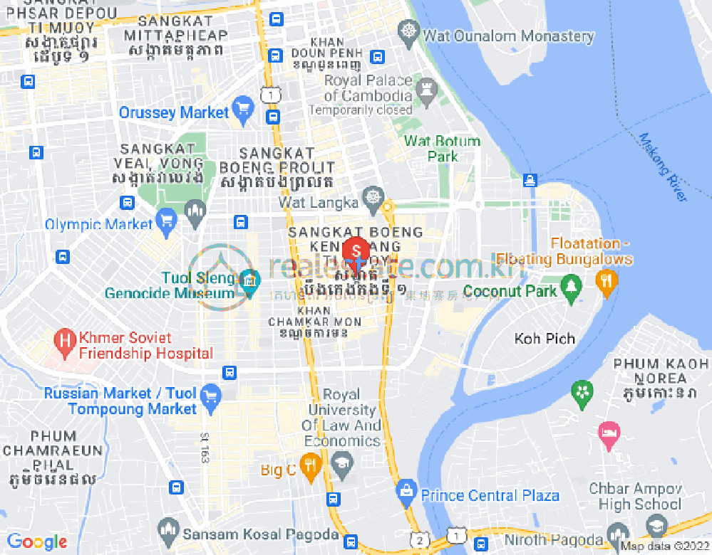 Mapa: BKK 1, Boeng Keng Kang, Phnom Penh