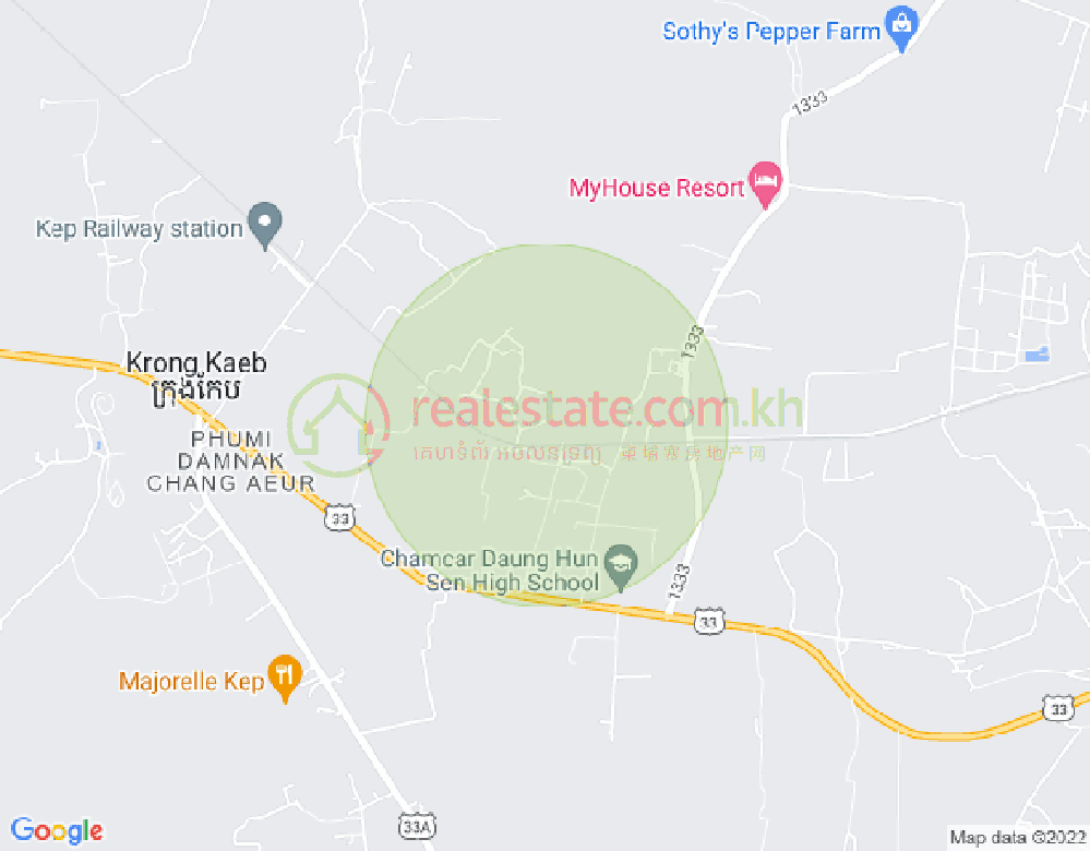 Mapa: Pong Tuek, Damnak Chang'aeur, Kep
