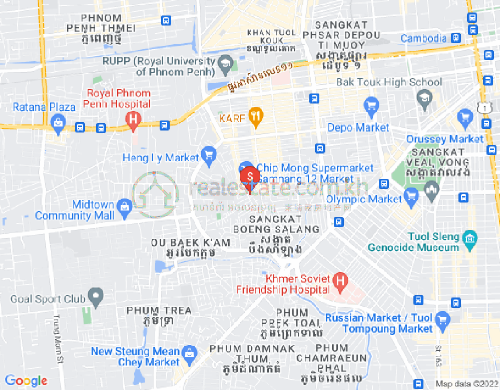 Mapa: Boeung Salang, Toul Kork, Phnom Penh