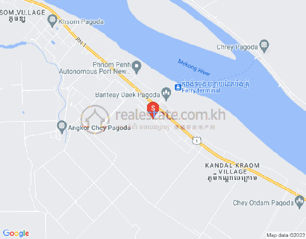 Kokir Thum县, Kien Svay市, 干拉省地图