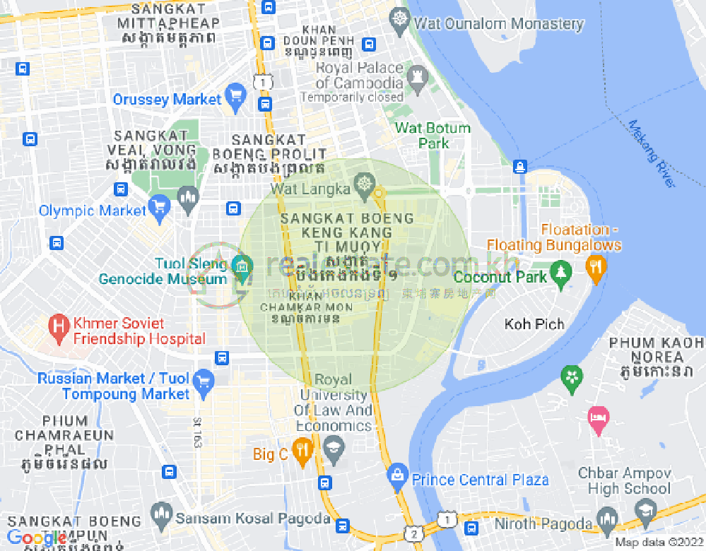 朱德奔1分区, 占卡蒙, 金边地图