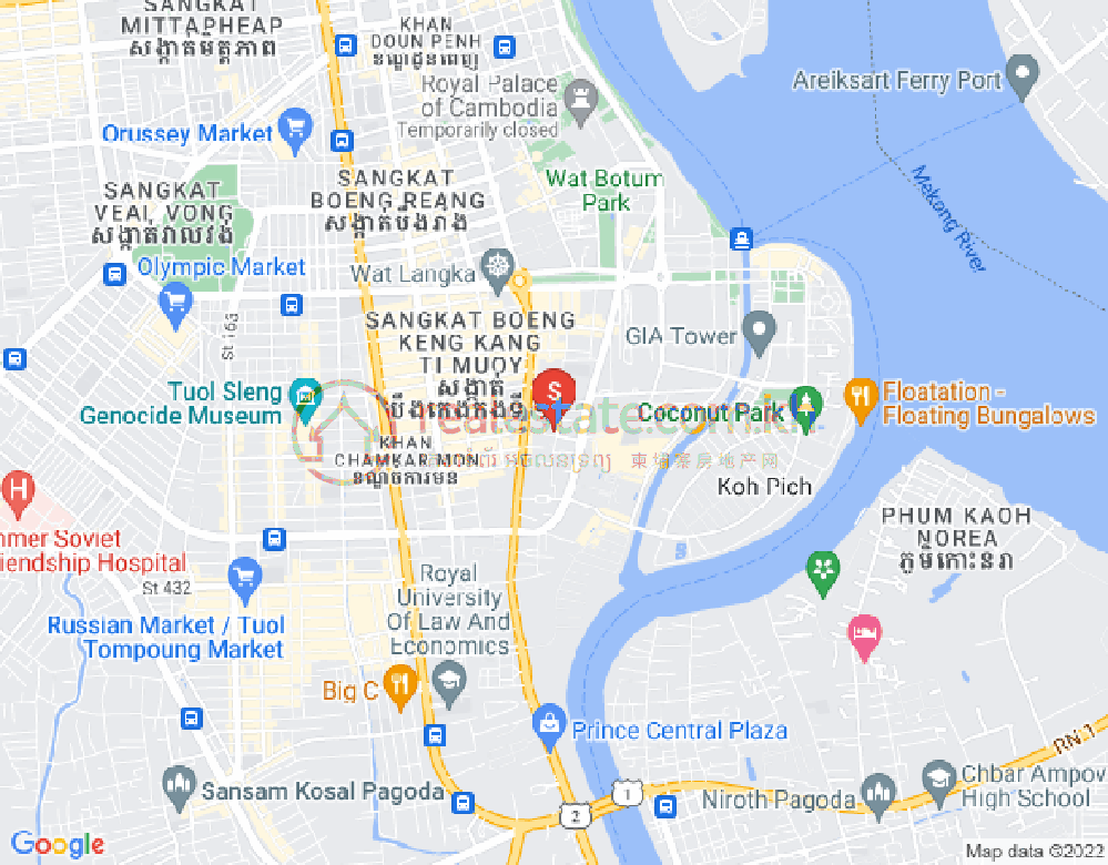 Map of Phsar Daeum Thkov, Chamkarmon, Phnom Penh