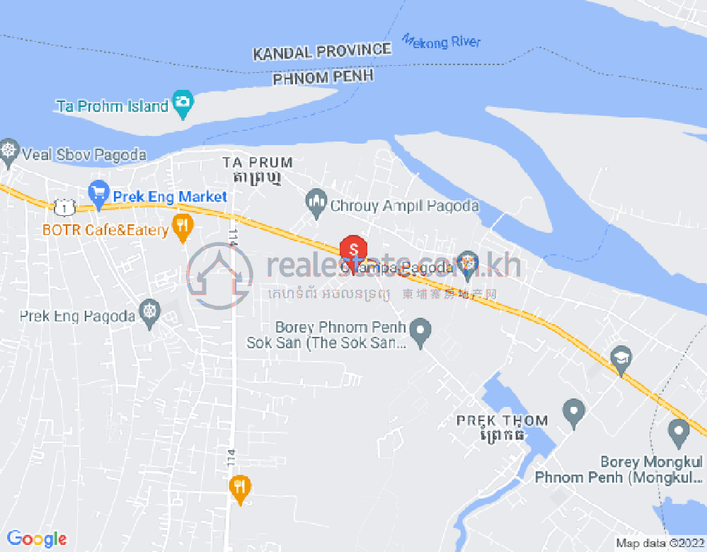 Mapa: Preaek Aeng, Chbar Ampov, Phnom Penh