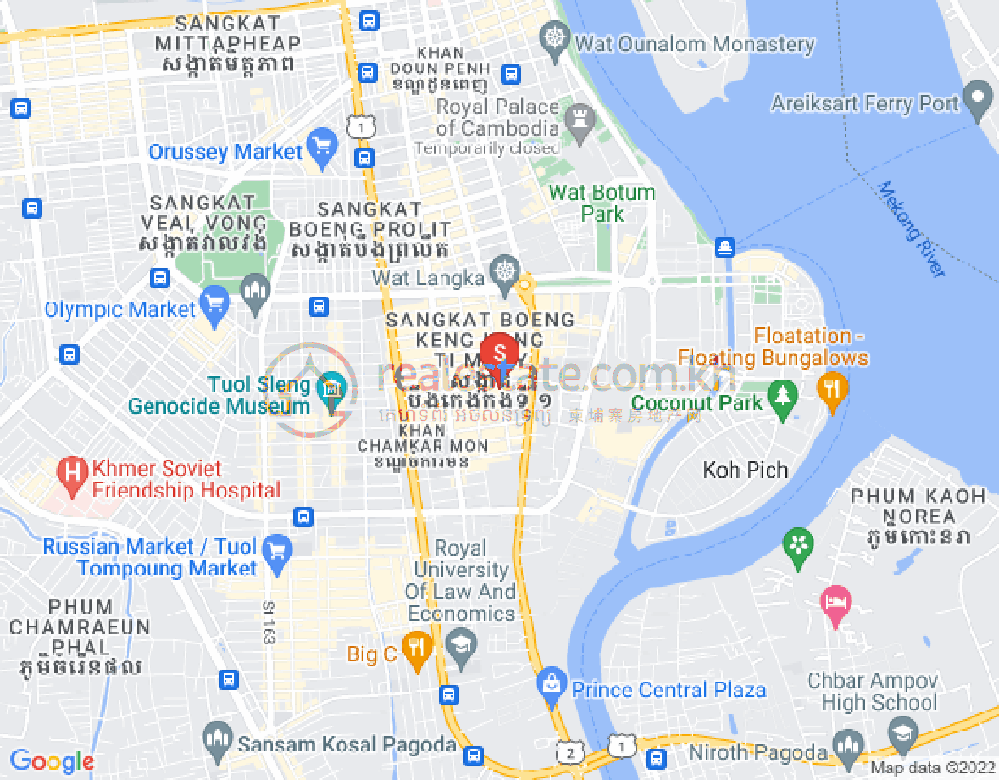 Mapa: BKK 1, Boeng Keng Kang, Phnom Penh