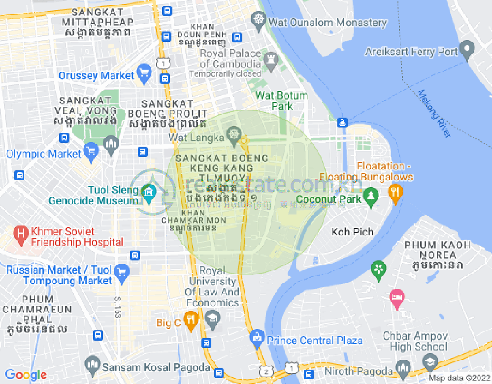 Map of BKK 2, Boeng Keng Kang, Phnom Penh