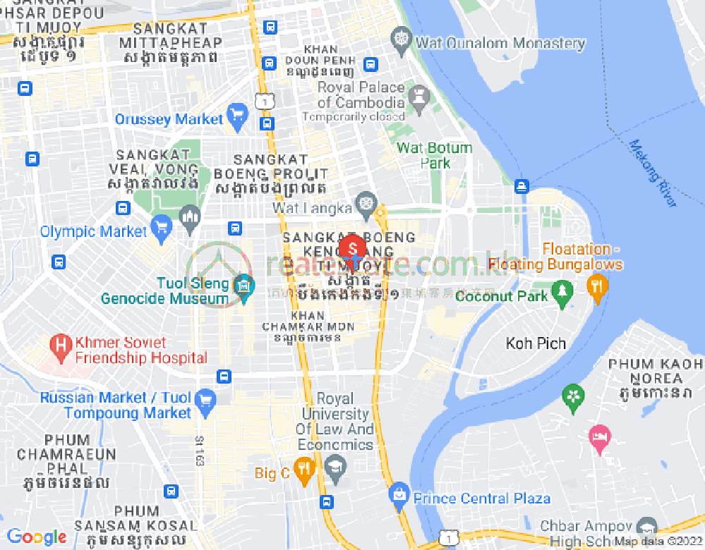 Carte de BKK 1, Boeng Keng Kang, Phnom Penh