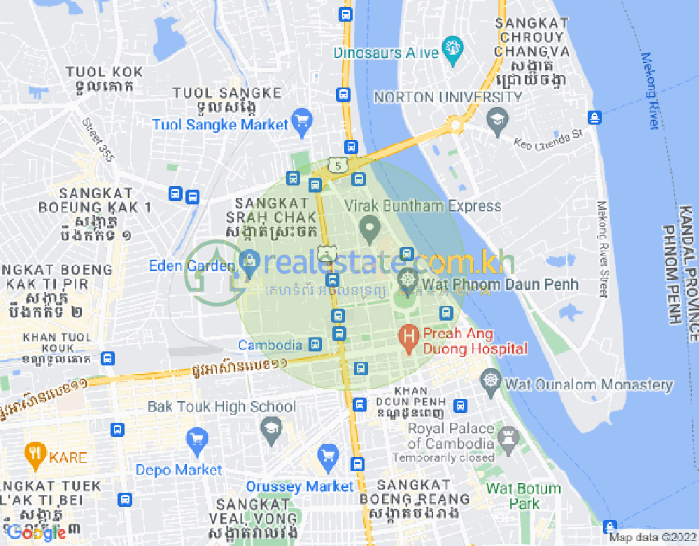 下市仔1分区, 隆边区, 金边地图