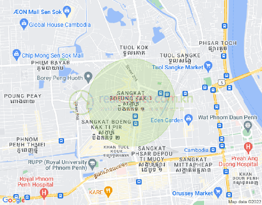 万谷湖1分区, 堆谷区, 金边地图