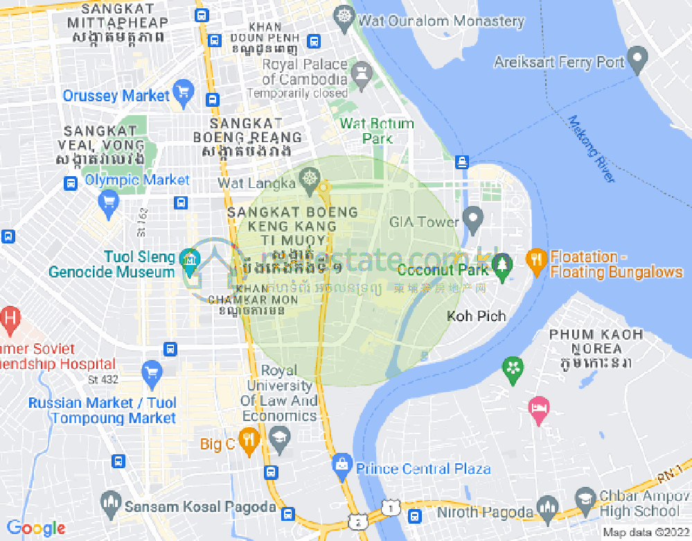 Map of BKK 3, Boeng Keng Kang, Phnom Penh