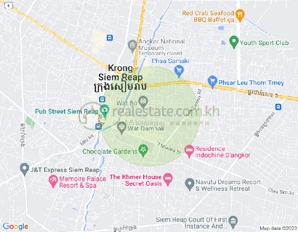 Sala Kamraeuk县, 暹粒地图