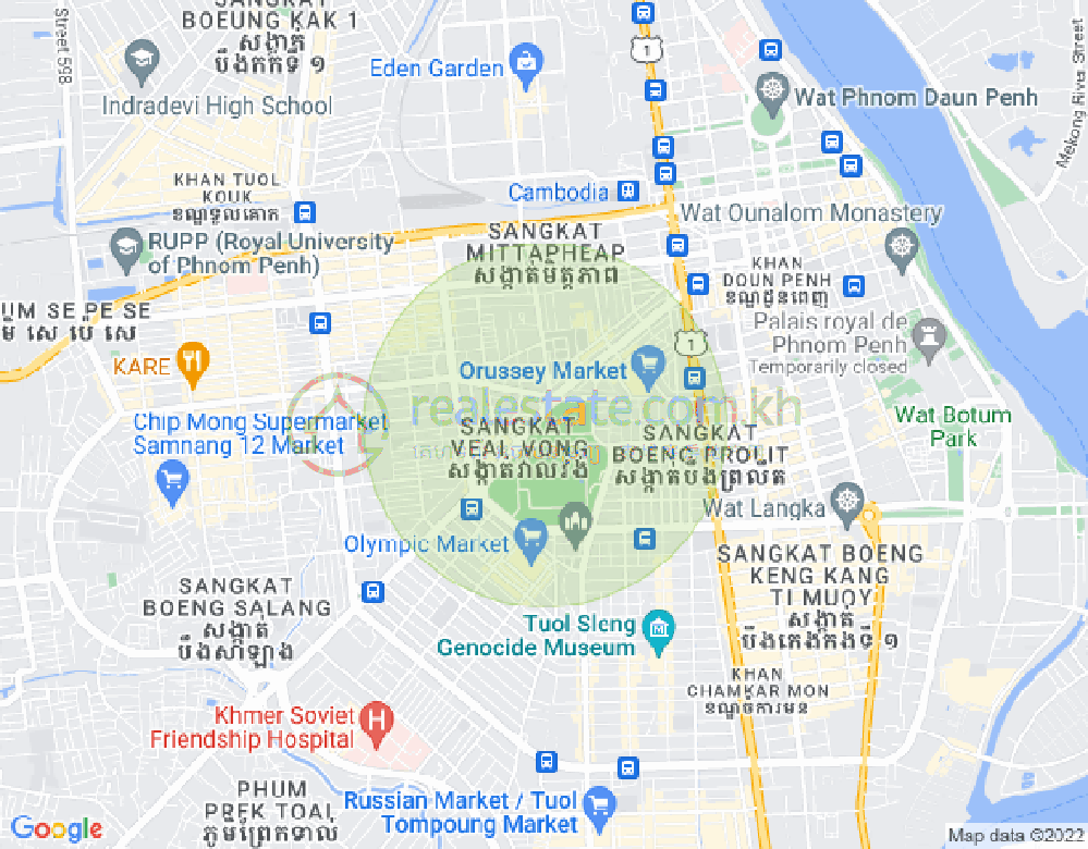 Veal Vong镇, 马卡拉区, 金边地图