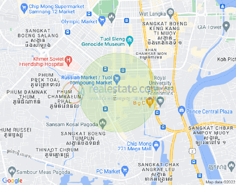 주더분1구역, 짬까몬, 프놈펜 지도