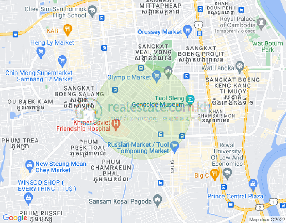 Toul Svay Prey 1镇, 波哥堪, 金边地图