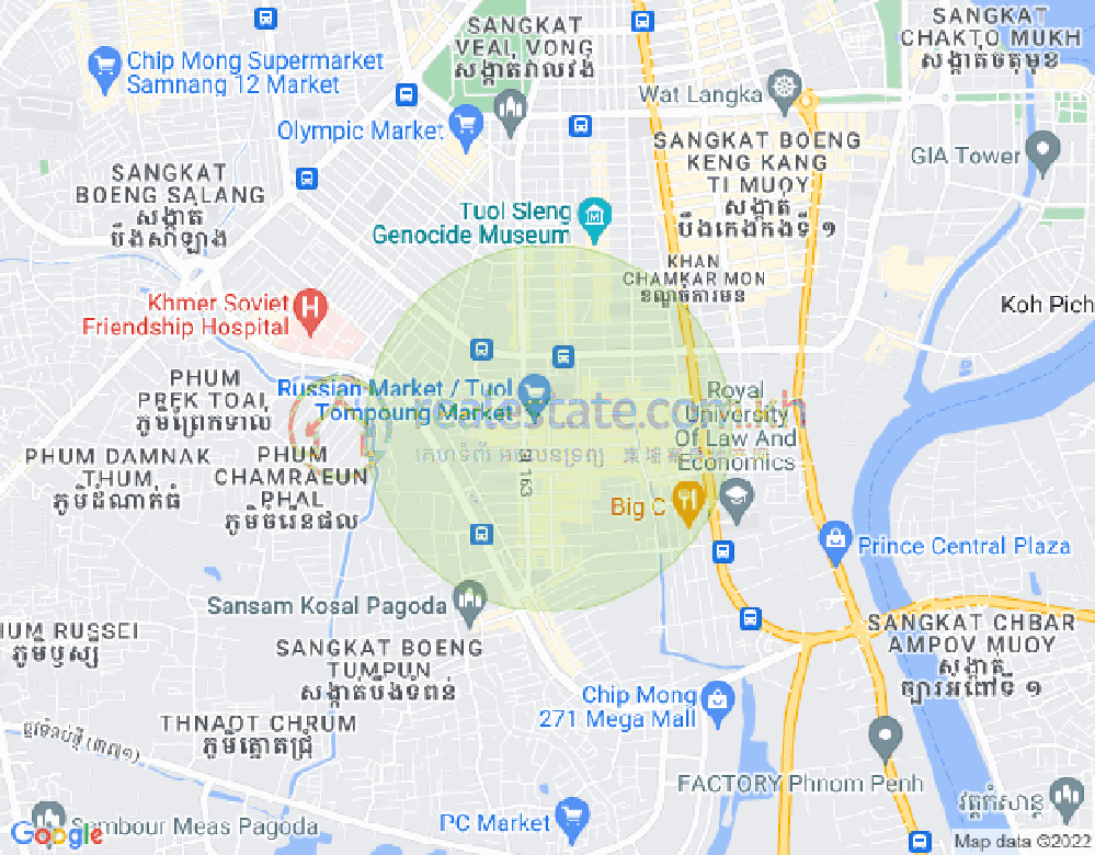 주더분1구역, 짬까몬, 프놈펜 지도