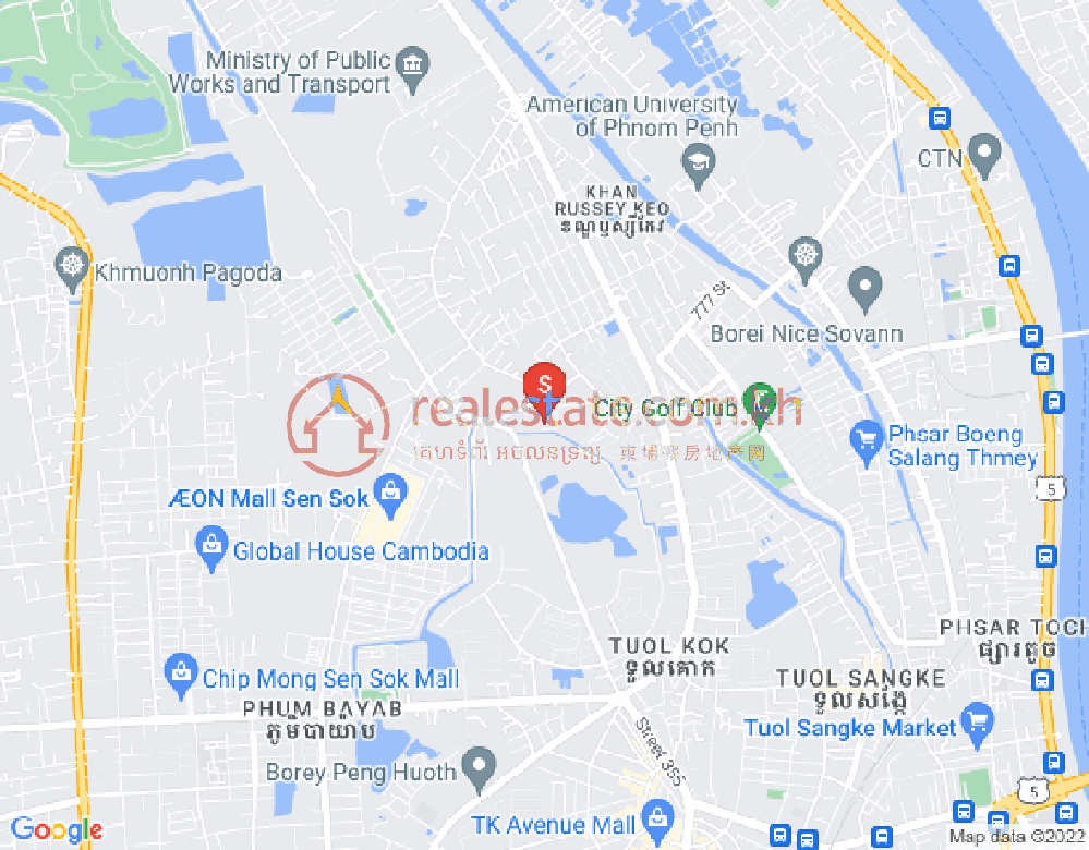 プノンペン・トメイ, センソック, プノンペンの地図