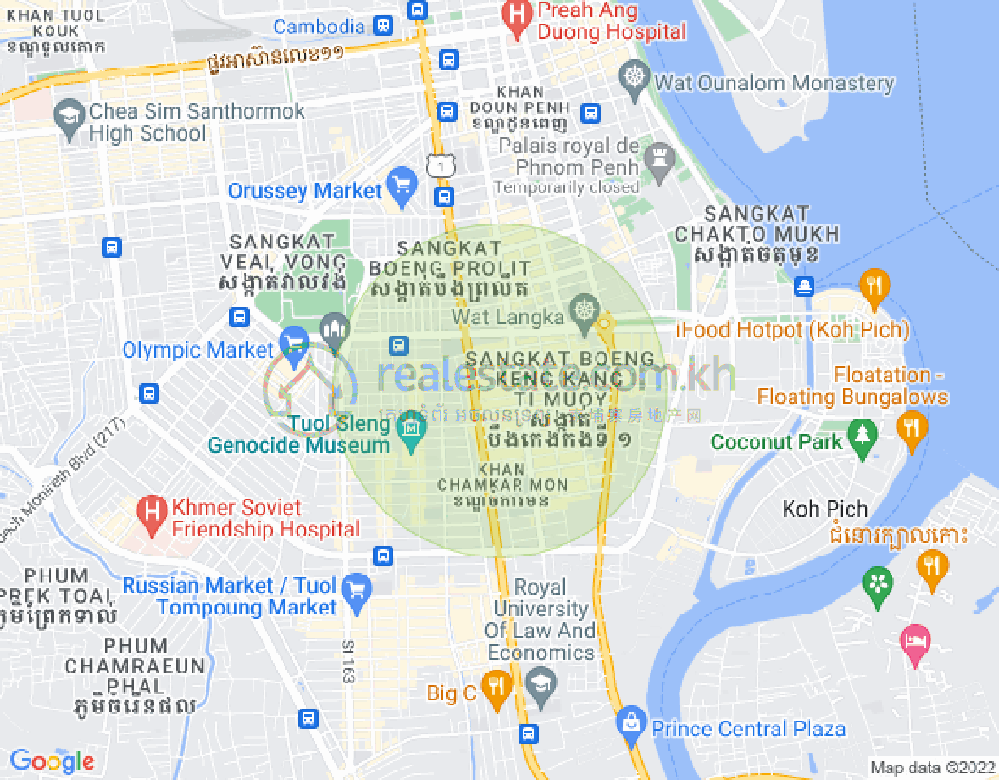Map of BKK 1, Boeng Keng Kang, Phnom Penh
