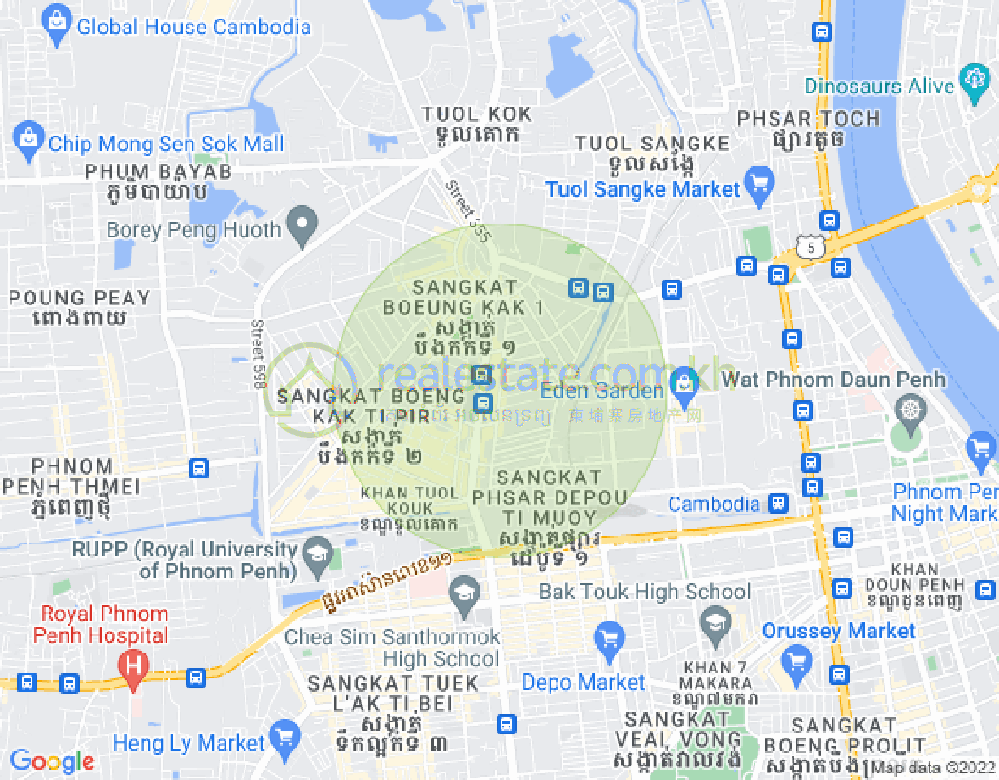 万谷湖1分区, 堆谷区, 金边地图