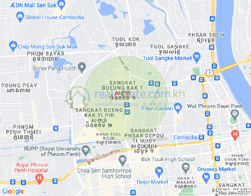 万谷湖1分区, 堆谷区, 金边地图