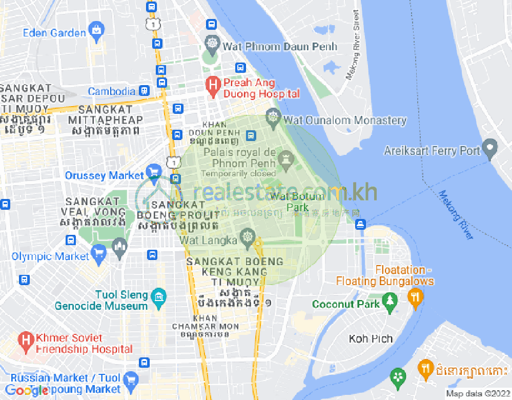 Mapa: Chakto Mukh, Daun Penh, Phnom Penh