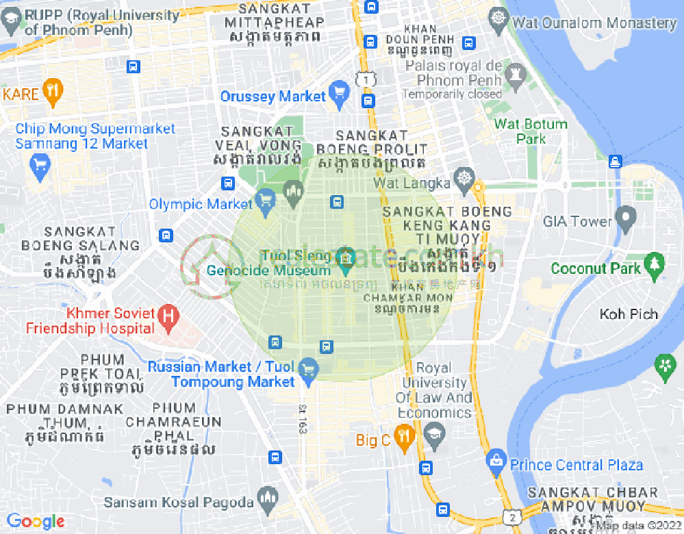 Mapa: BKK 1, Boeng Keng Kang, Phnom Penh