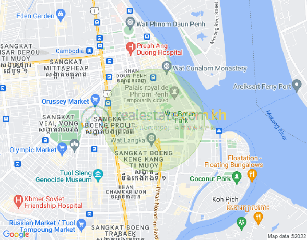 Mapa: Chakto Mukh, Daun Penh, Phnom Penh