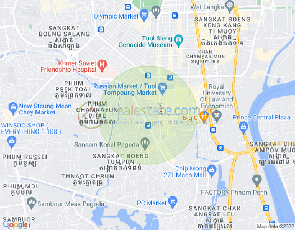 Карта Тул Том Пунг 1, Чамкармон, Пномпень