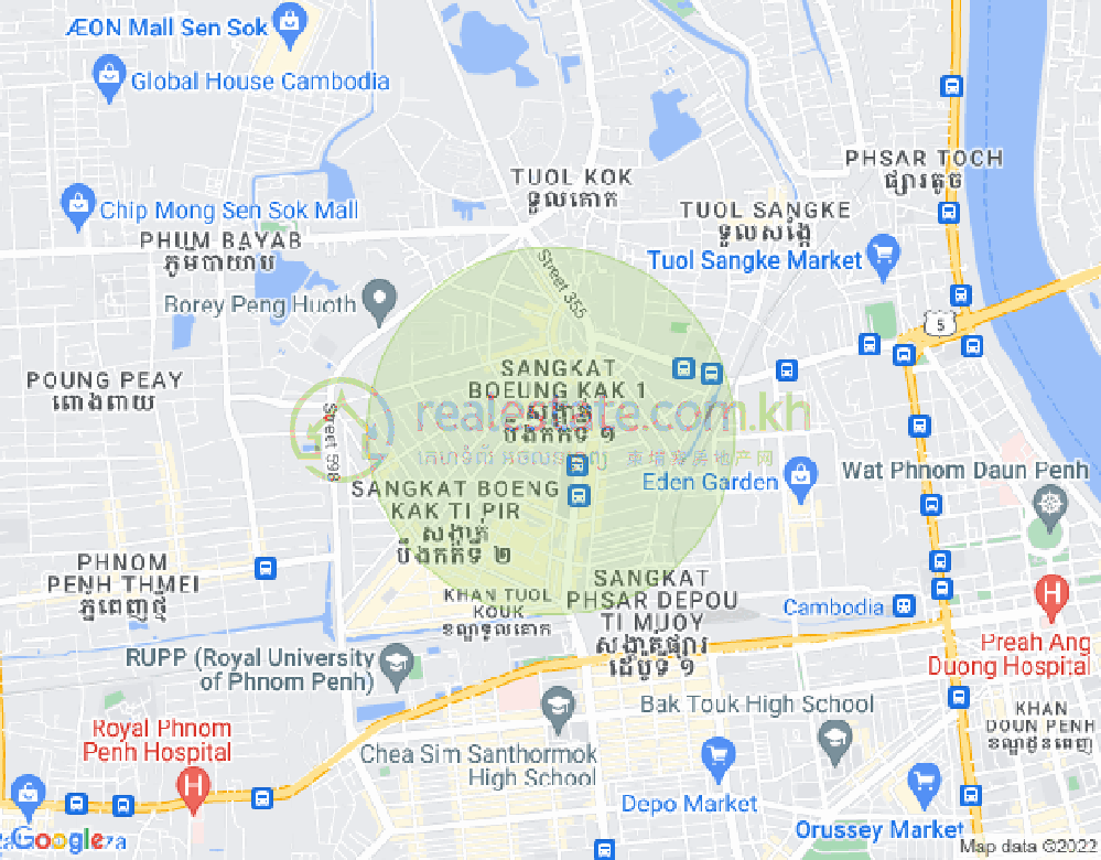 万谷湖1分区, 堆谷区, 金边地图