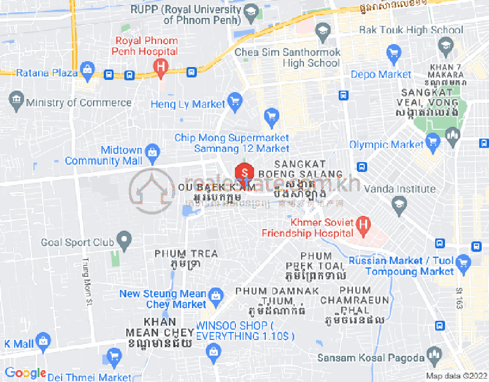 Tuek Thla屯, 森速区, 金边地图