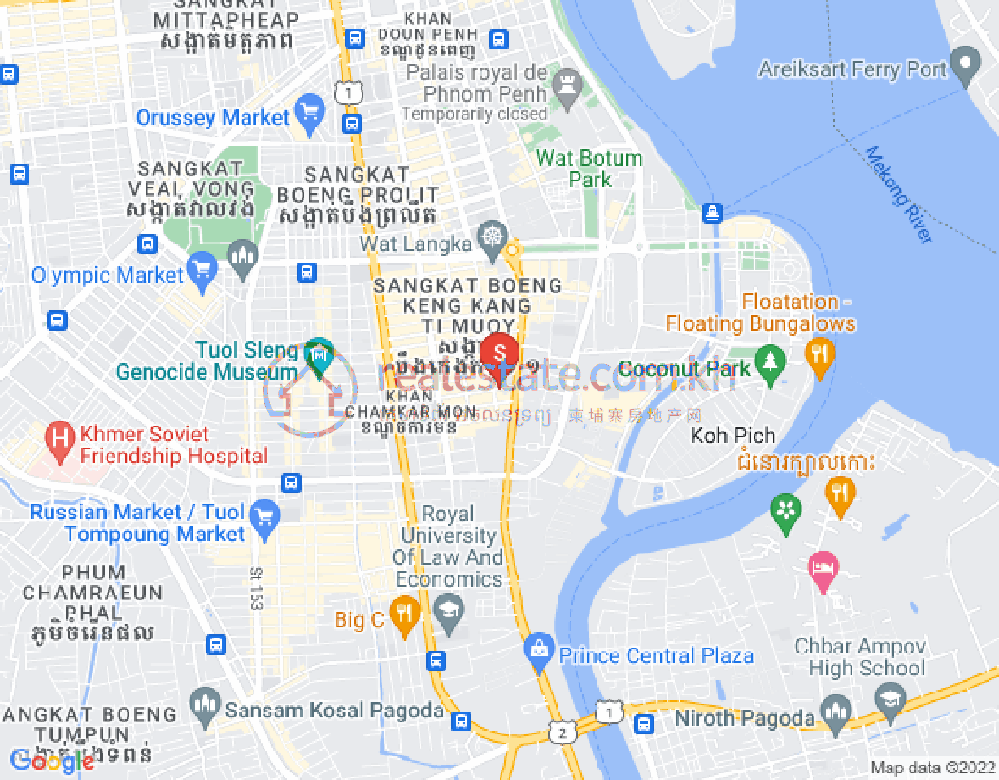 Mapa: Olimpijski, Boeng Keng Kang, Phnom Penh