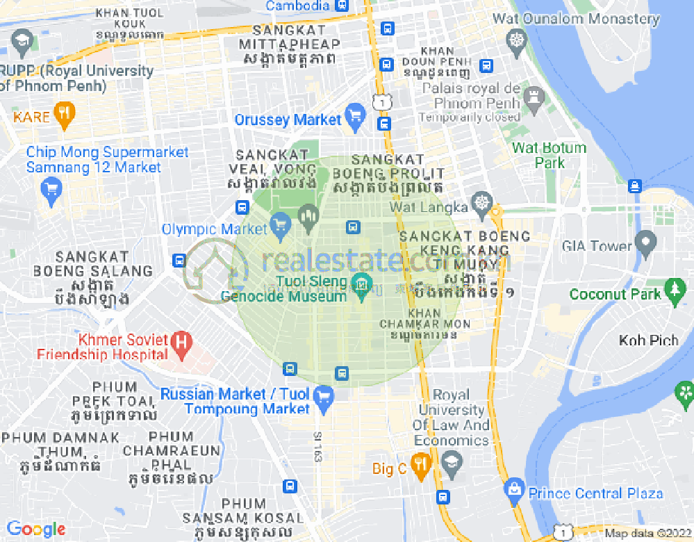 Mapa: BKK 2, Boeng Keng Kang, Phnom Penh