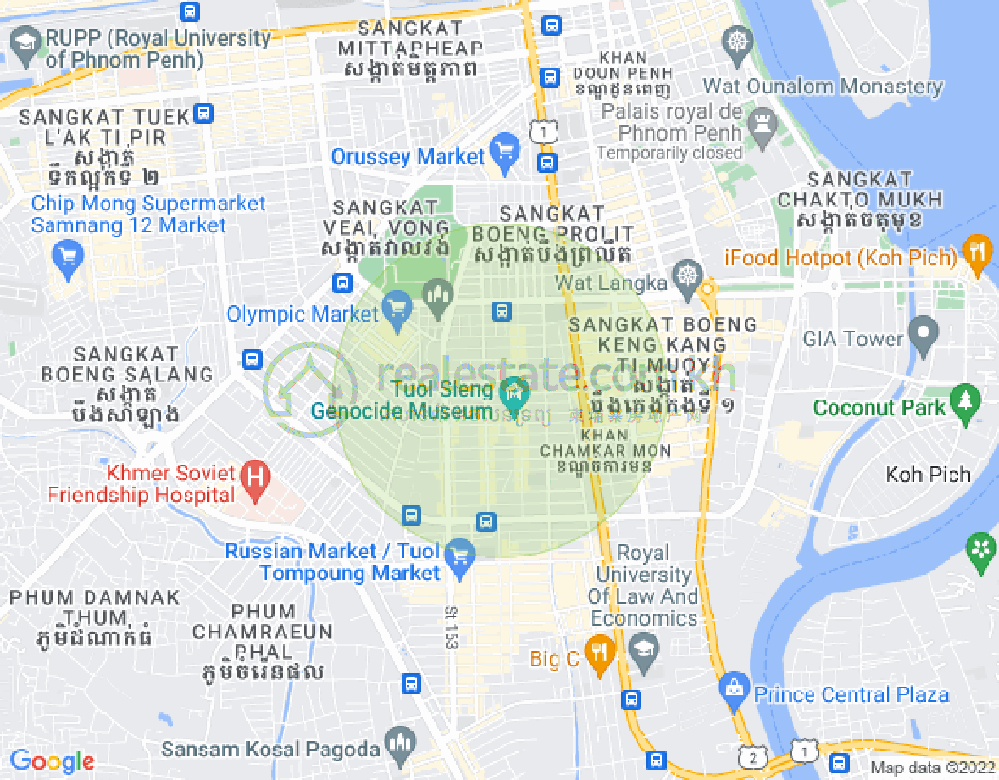 Map of BKK 2, Boeng Keng Kang, Phnom Penh