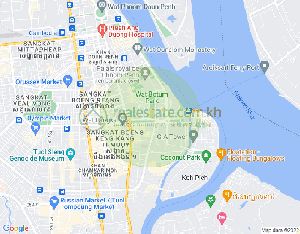 Boeng Reang镇, 隆边区, 金边地图