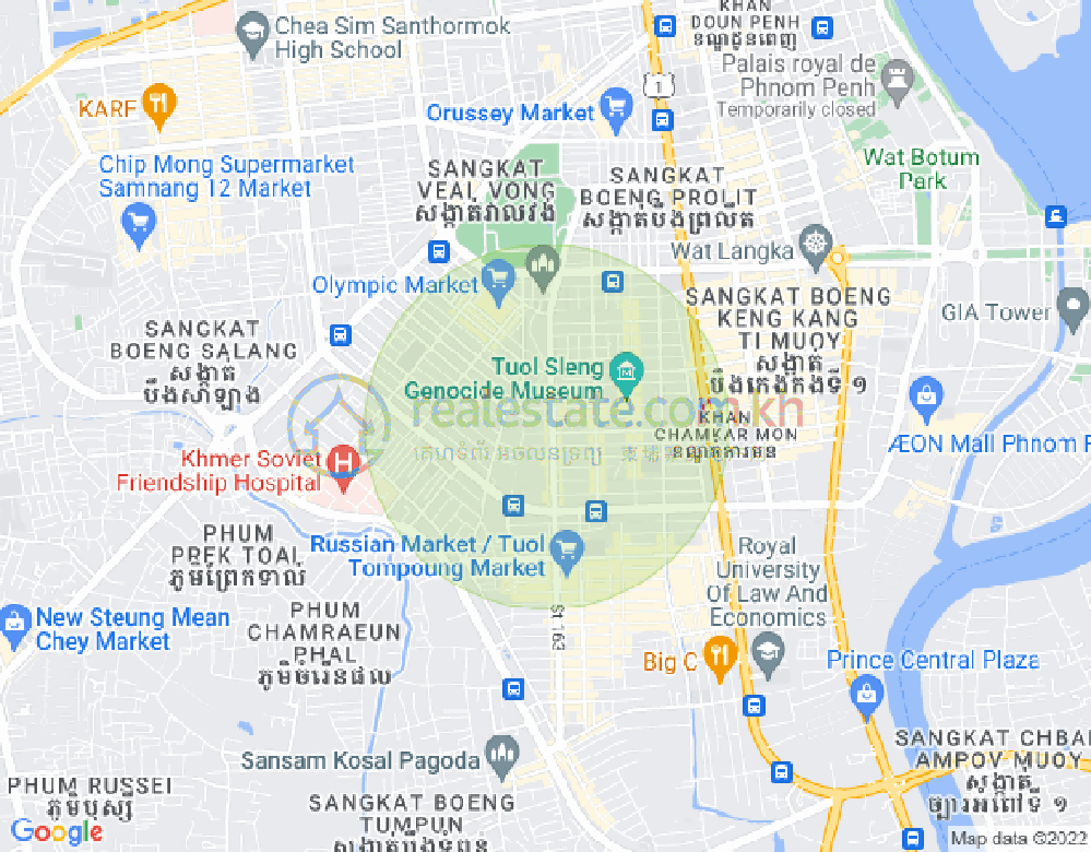 万景岗3分区（BKK3), 波哥堪, 金边地图