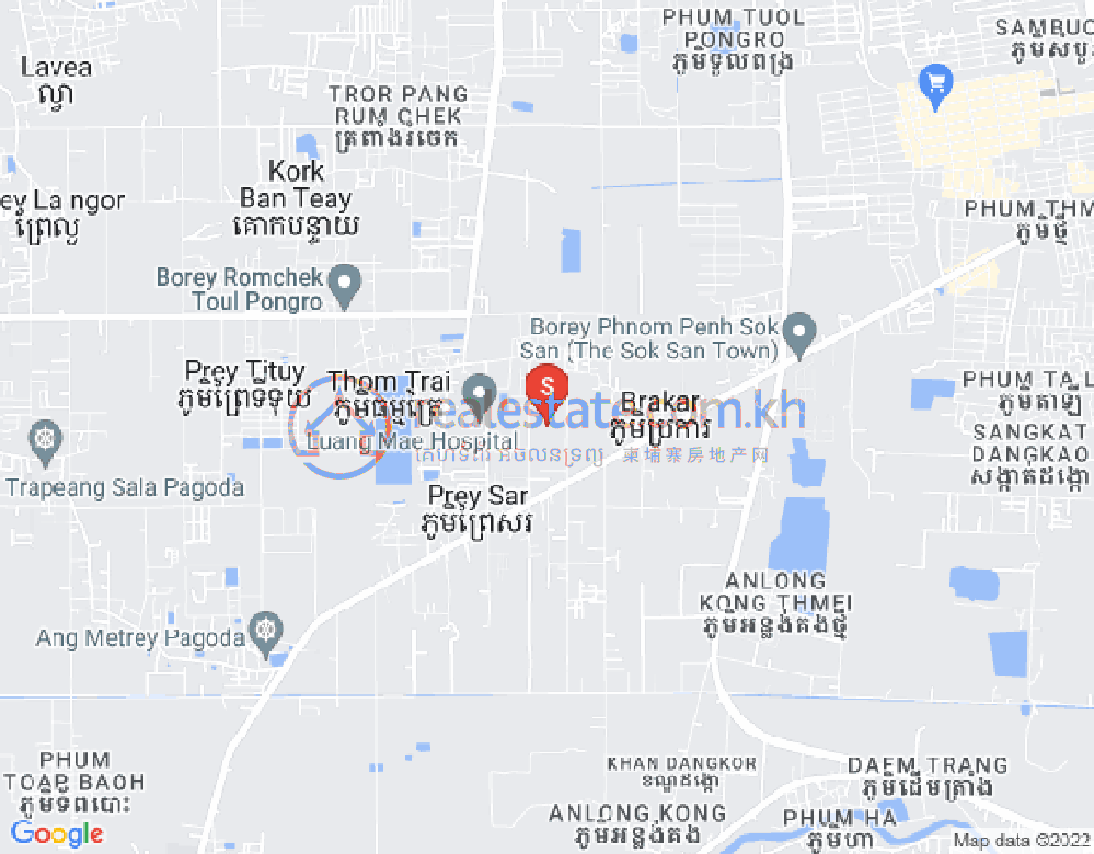 Mapa: Prey Sa, Dangkao, Phnom Penh