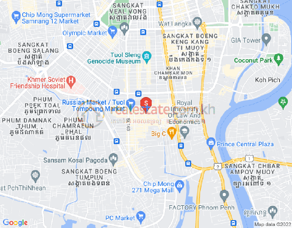 Map of Toul Tum Poung 1, Chamkarmon, Phnom Penh